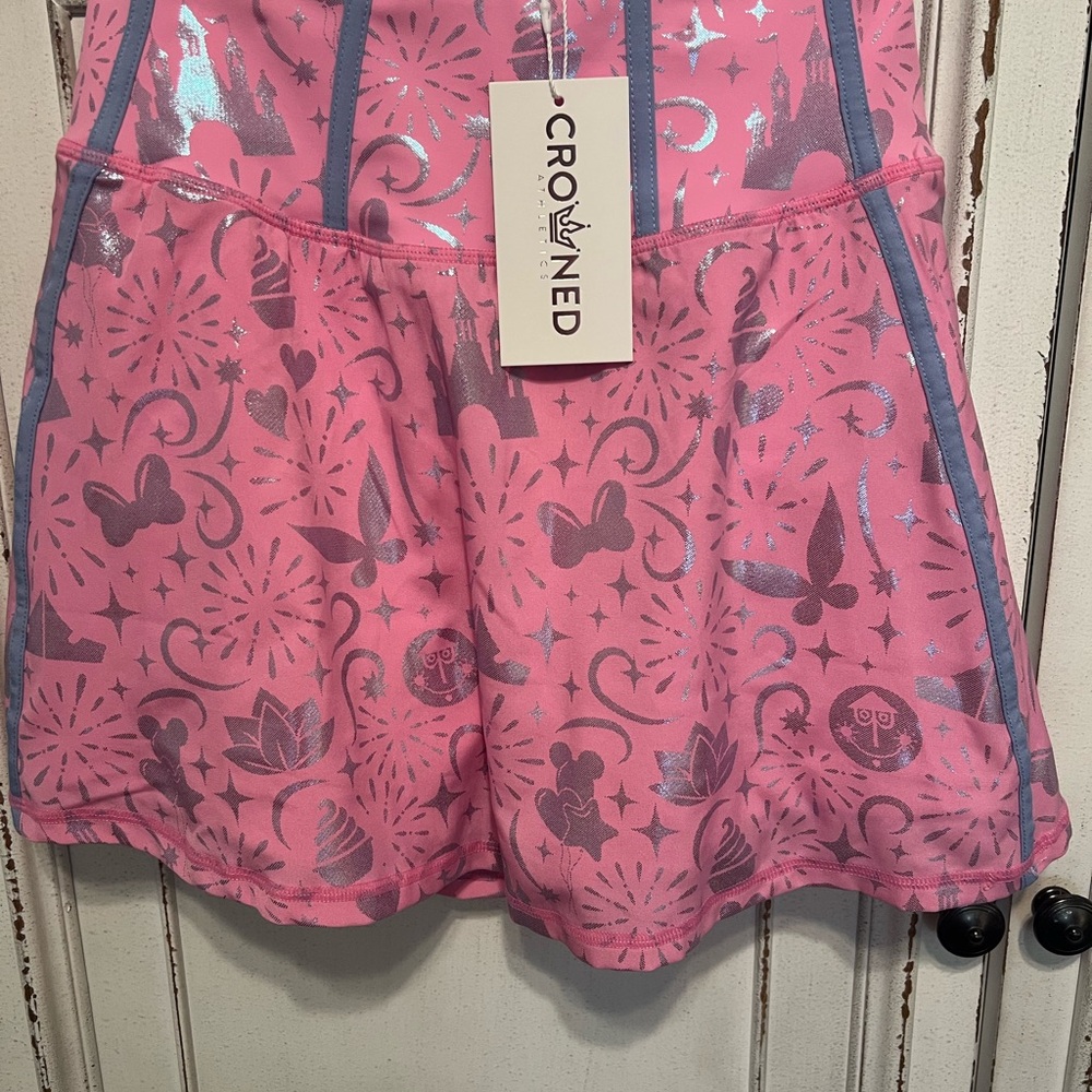 Crowned Athletics Pink Happiest Castle Patterned Women's Skort